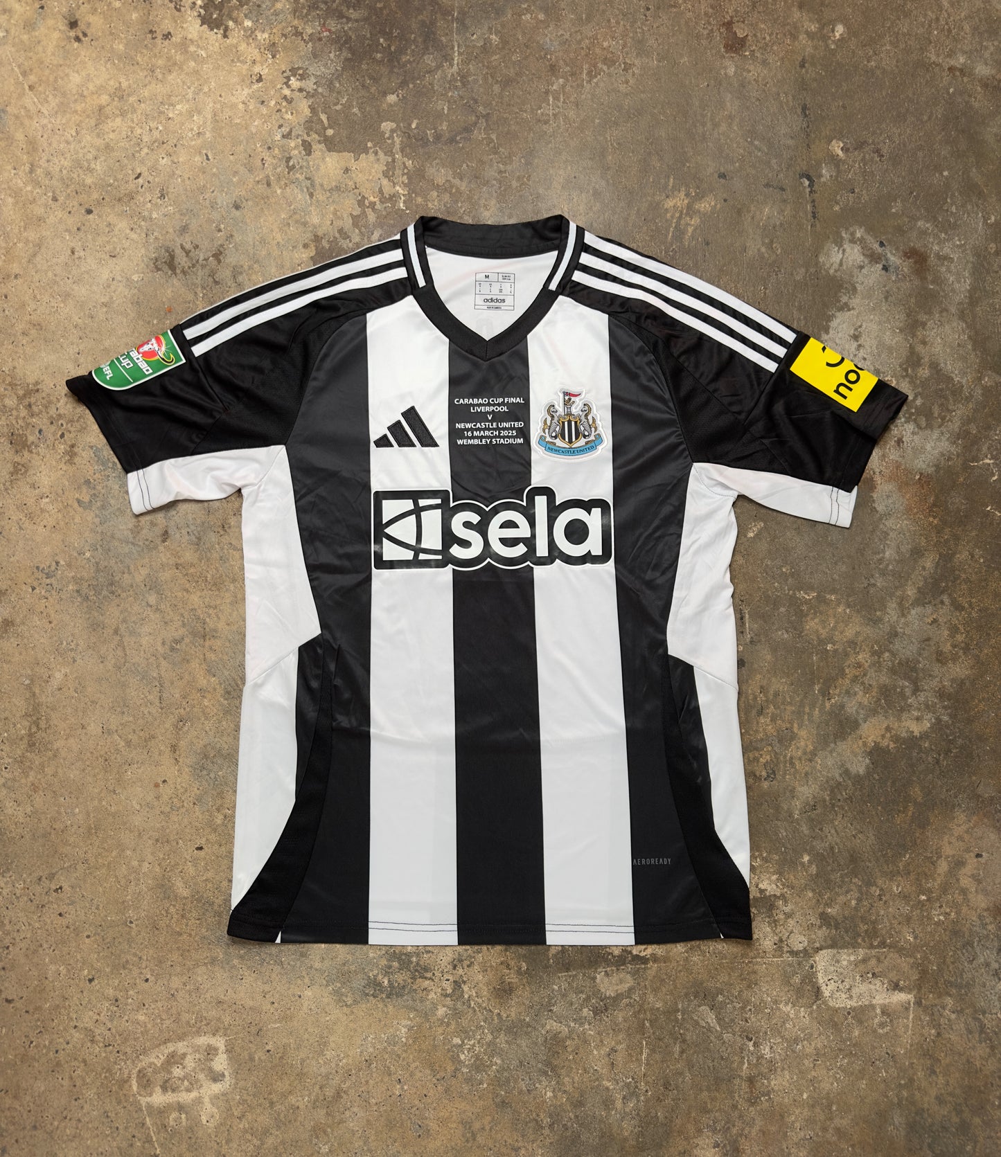 Newcastle United 2022/23 Carabao Cup Final Shirt – Isak #14 – Black & White Stripes – Adidas Replica Jersey