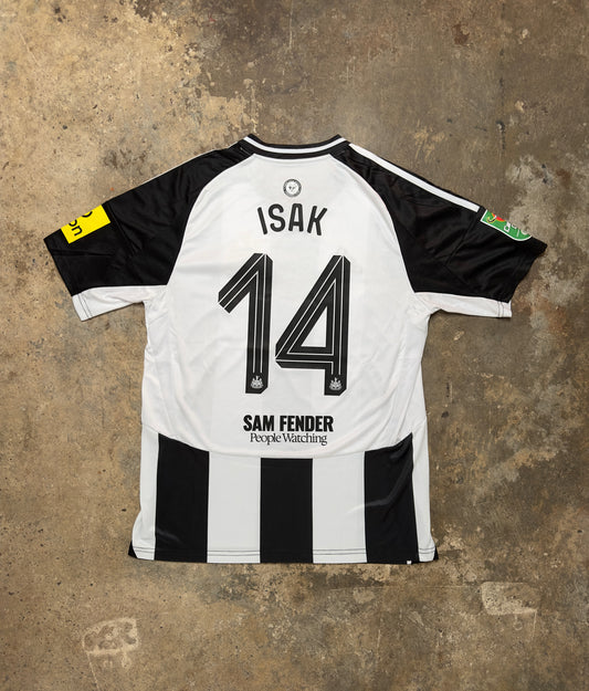 Newcastle United 2022/23 Carabao Cup Final Shirt – Isak #14 – Black & White Stripes – Adidas Replica Jersey