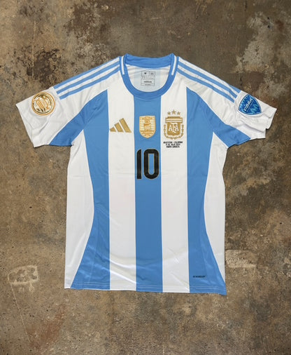 Argentina 2022 World Cup Winners Home Shirt | Messi #10 Jersey | Adidas Authentic AFA Kit | Copa America & Finalissima Badges