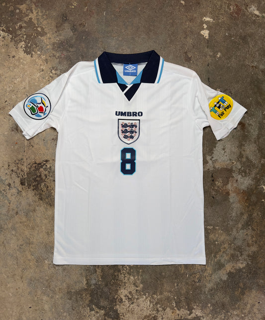 England 1996 Euro 96 Home Retro Shirt Gascoigne #8 | Vintage Umbro Football Jersey