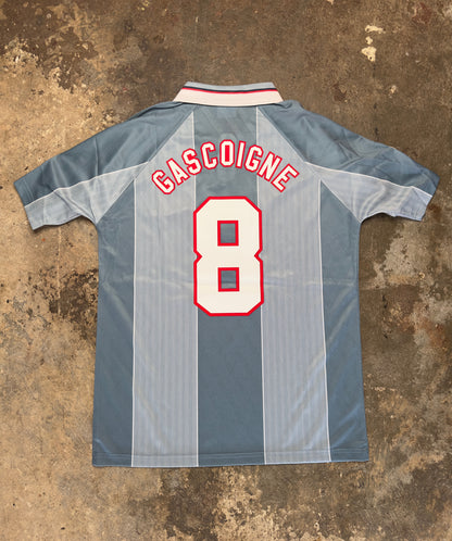England 1996 Euro 96 Away Retro Shirt Gascoigne #8 | Vintage Umbro Grey Football Jersey