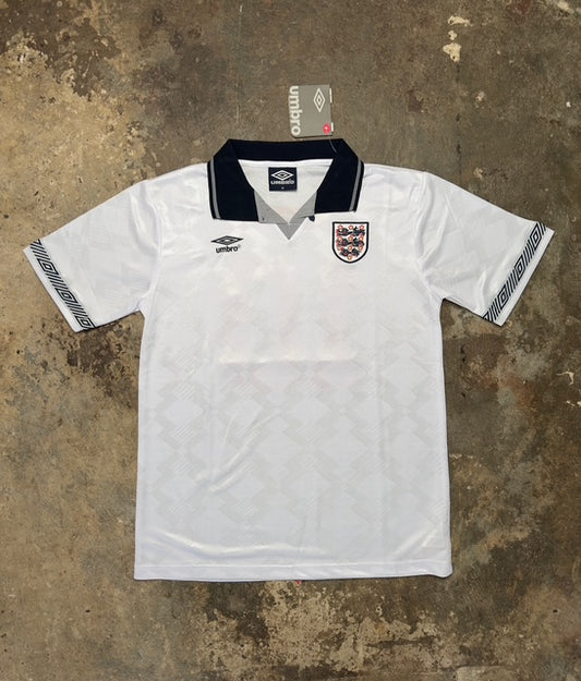 England 1990 Home Jersey Lineker #10 – Umbro Retro Football Shirt | Italia 90 World Cup England Kit | Classic Three Lions Fan Version
