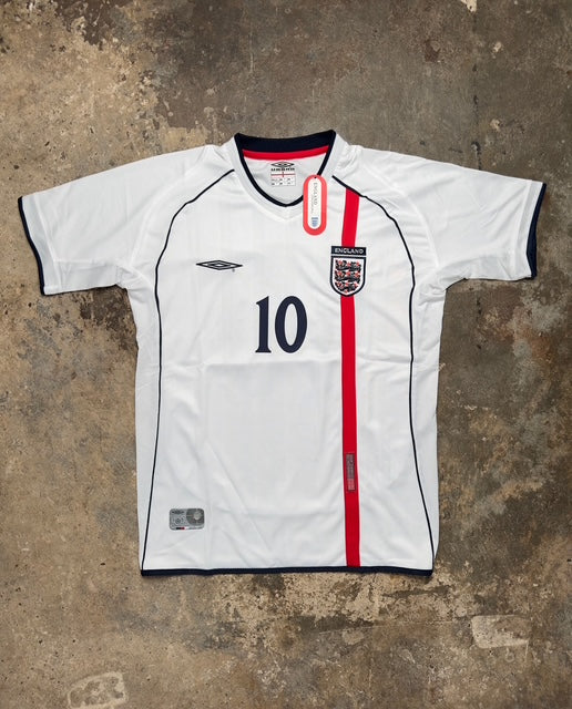 England 2006 Home Shirt Owen #10 Umbro Jersey White Red World Cup