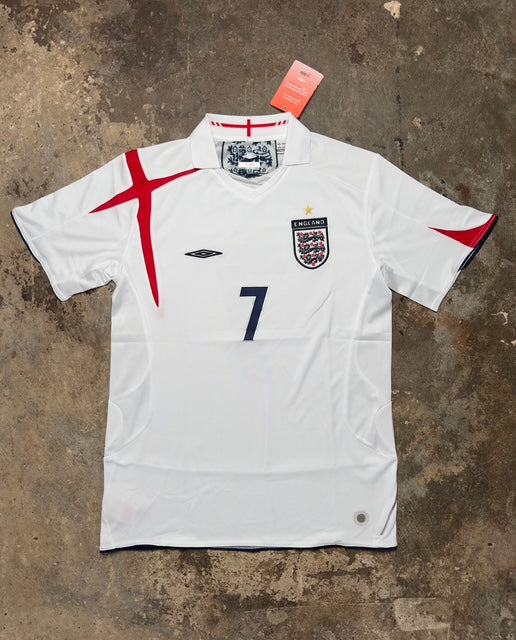 England 2006 Home Shirt – Beckham #7 Retro Umbro Jersey | World Cup Classic Kit
