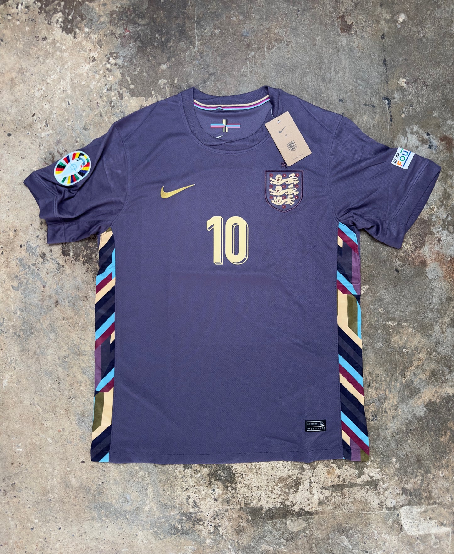 England 2024/25 Away Shirt Bellingham #10 | Nike Purple Three Lions Jersey Euro 2024