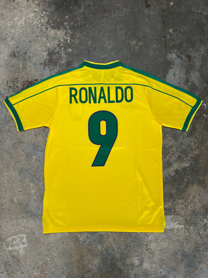 Brazil 1998 World Cup Home Retro Shirt Ronaldo #9 | Vintage Nike Football Jerse