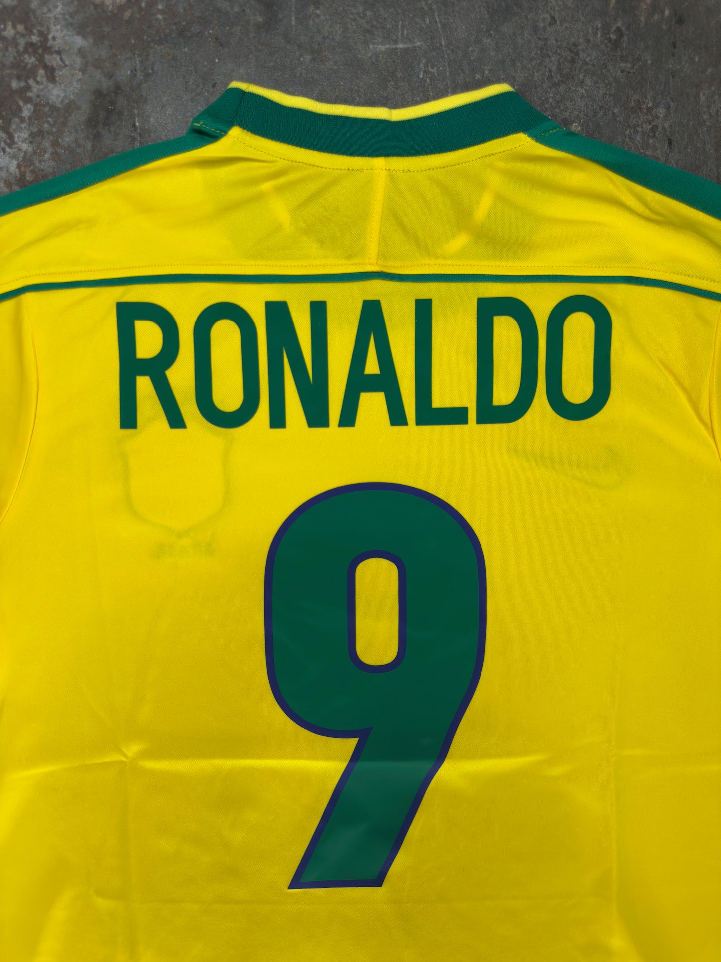 Brazil 1998 World Cup Home Retro Shirt Ronaldo #9 | Vintage Nike Football Jerse