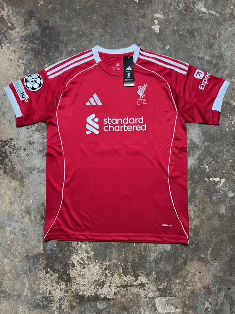 Liverpool FC Home Jersey 2025/26 Gakpo #18 | Adidas UCL Edition | Standard Chartered Sponsor | Men's Football Shirt
