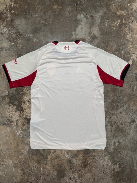 Liverpool 2025/26 Away Player Version Jersey – Adidas HEAT.RDY Football Shirt | 25/26 LFC Authentic Kit | White & Red Elite Match Edition